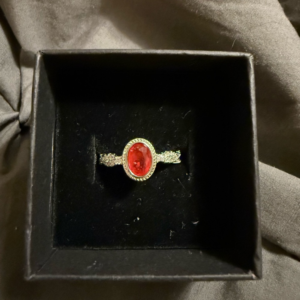 Bomb Party Classic Love Ruby on Rhodium NEW Size 8